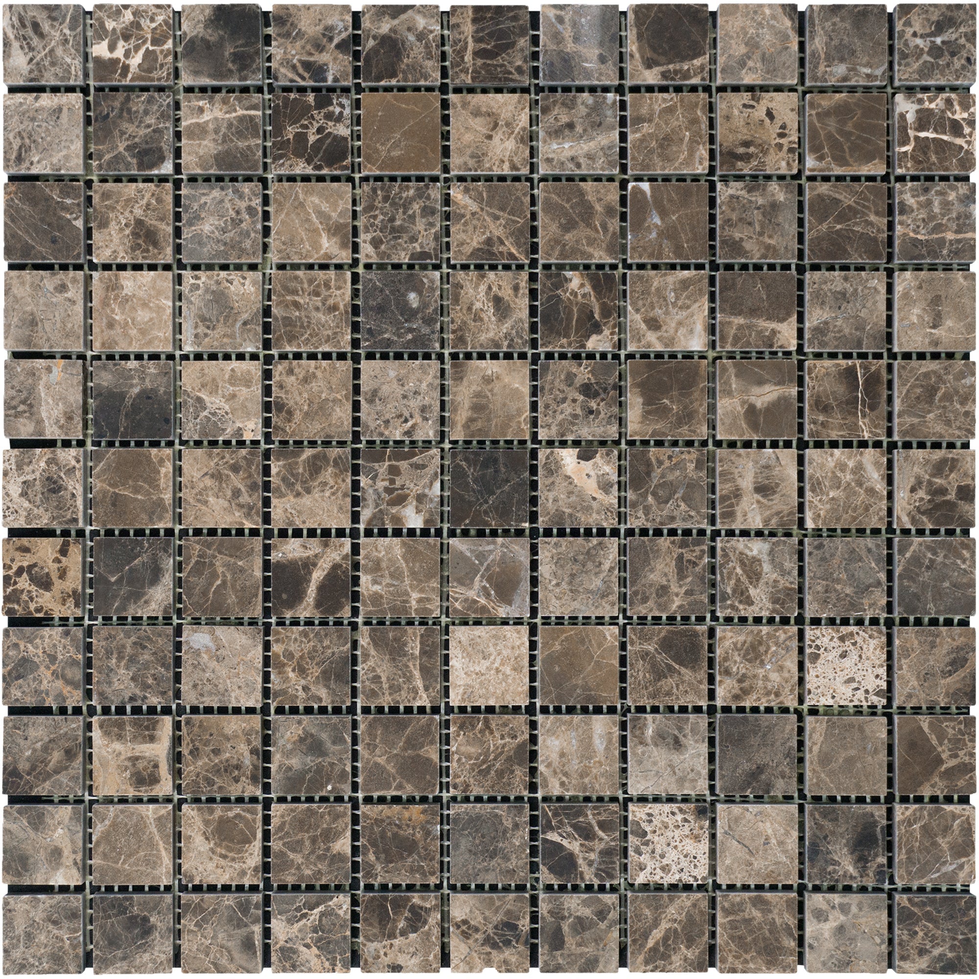 Emperador Dark Marble 1 x 1 Mosaic Tile
