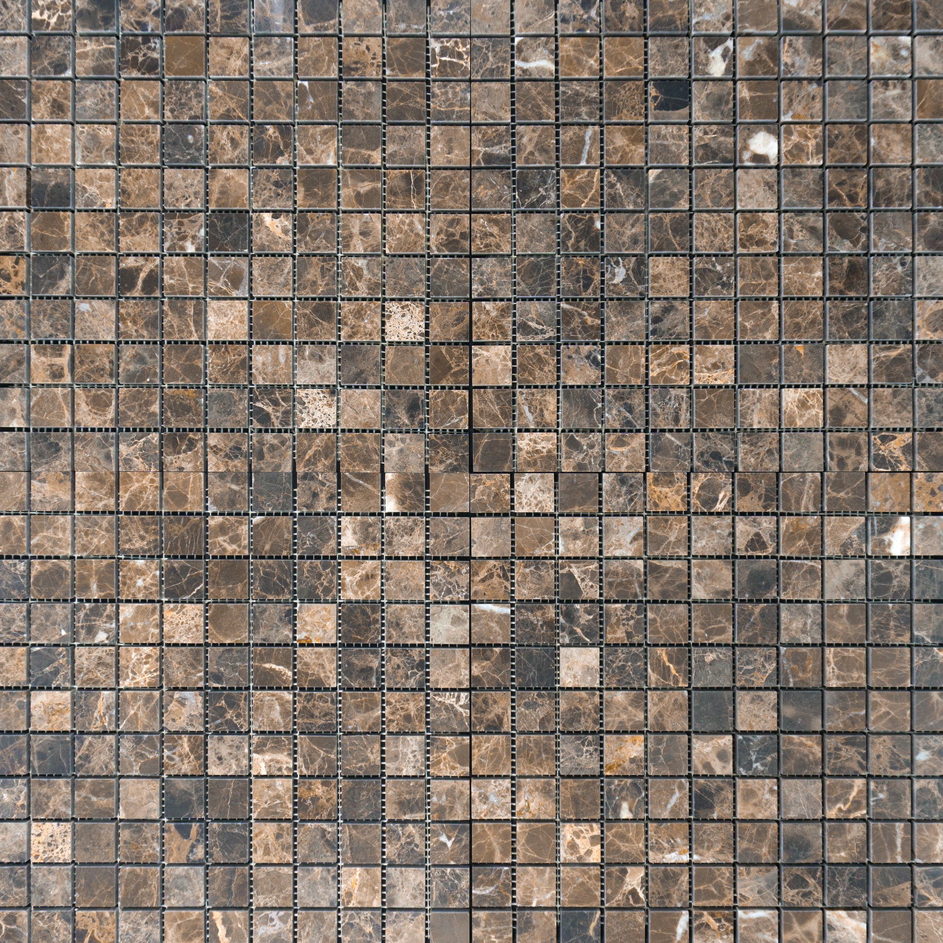 Emperador Dark Marble 1"x1" Polished Mosaic