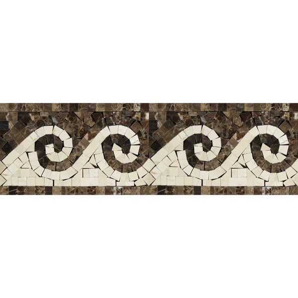 Emperador Dark Marble Wave Polished Border