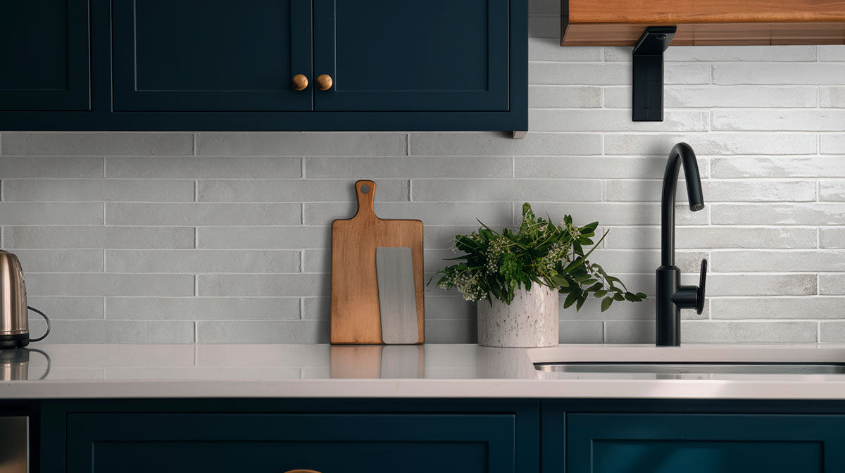 Flamenco Princess White 2x18 Porcelain Tile for Backsplashes