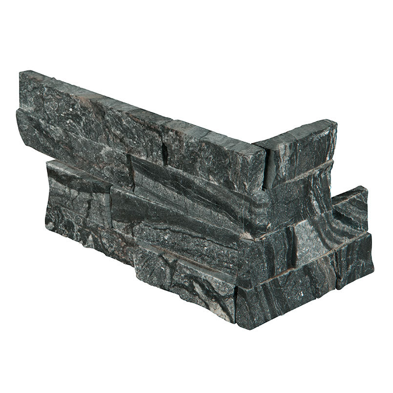 Rockmount Glacial Black Ledger Panel 6 x 18 Panel Corner