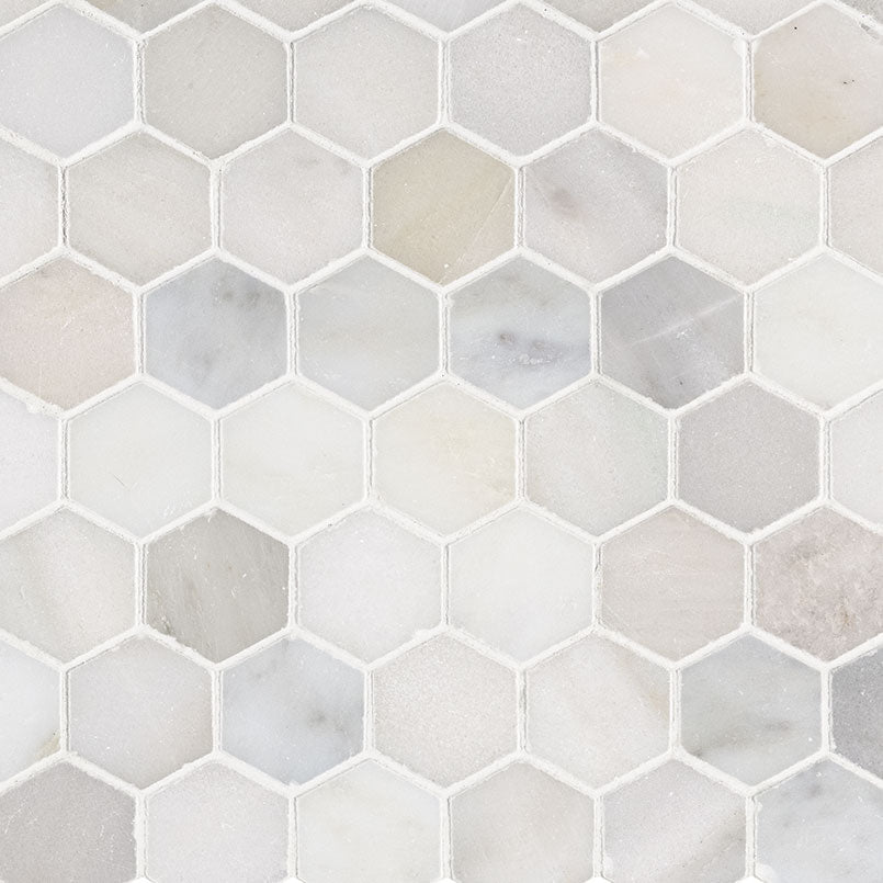 Greecian White Tile 2" Hexagon