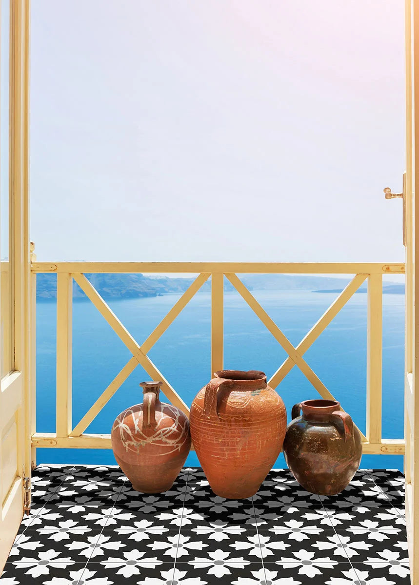 Kasbah Encaustic Tile flooring in outdoor living space