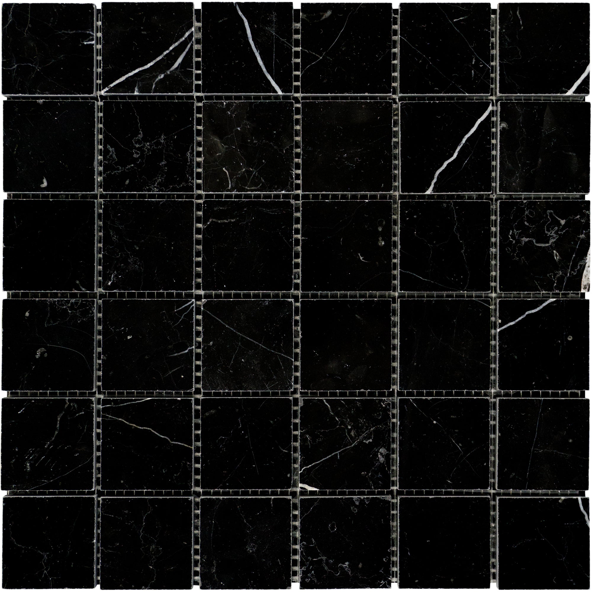 Nero Marquina Marble 2"x2" Mosaic