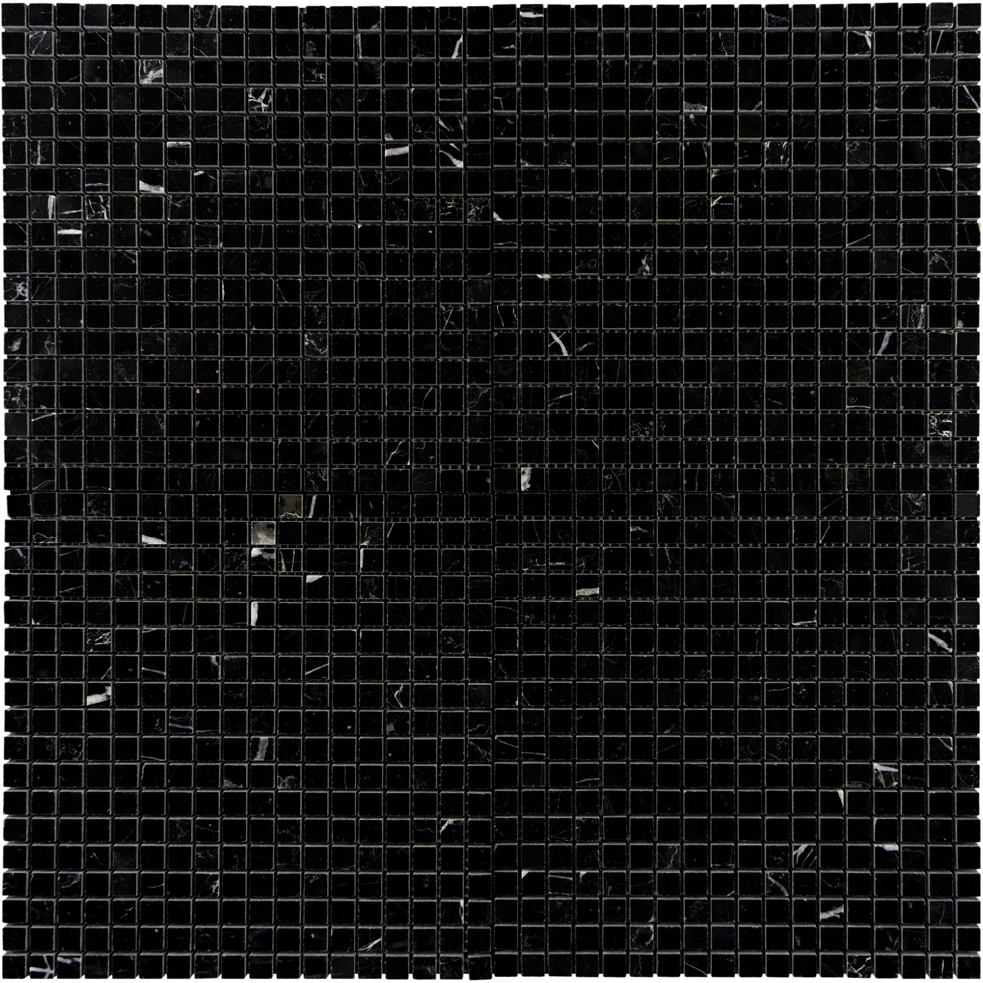 Nero Marquina Marble 5/8"x5/8" Mosaic