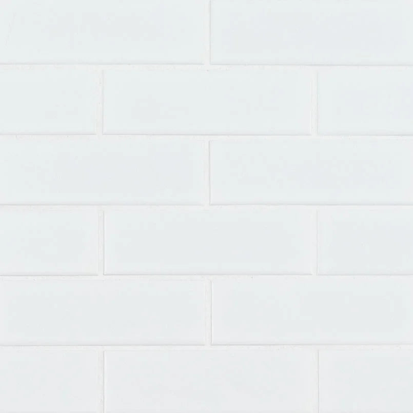 White Matte Brick 6mm Porcelain Shower & Bathroom Wall Tiles