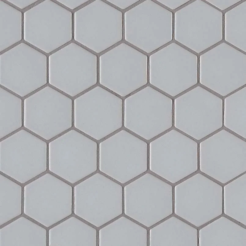 Gray Matte 2 Hex 6mm Ceramic Tiles for Kitchen Backsplashes