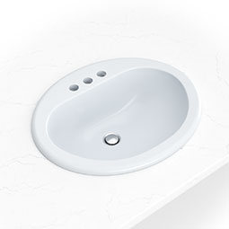 White Oval Overmount Sink 2118