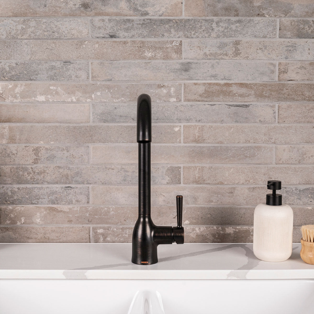 BRICKSTONE TAUPE BRICK 2X18 Matte Tiles - 2x18