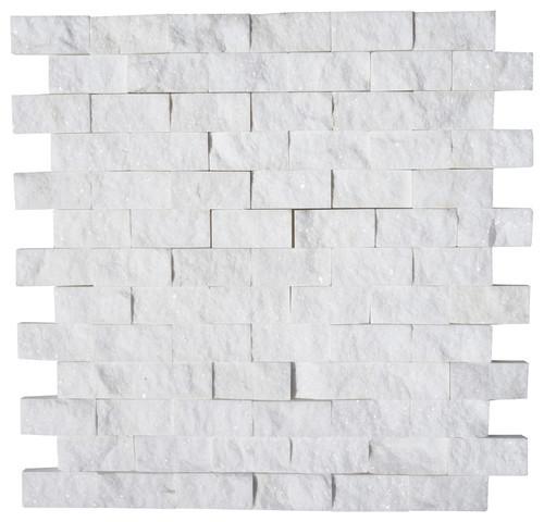 Thassos White Marble 1 x 2 and 2 x 2 Mosaic Tile