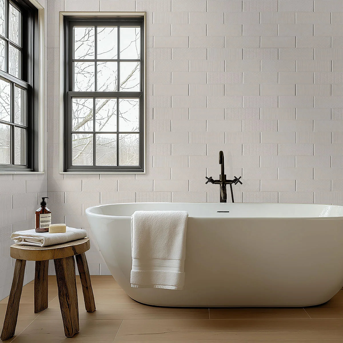 Urbano Crema 3D Mix 4x12 – Glossy Ceramic Tiles for Walls