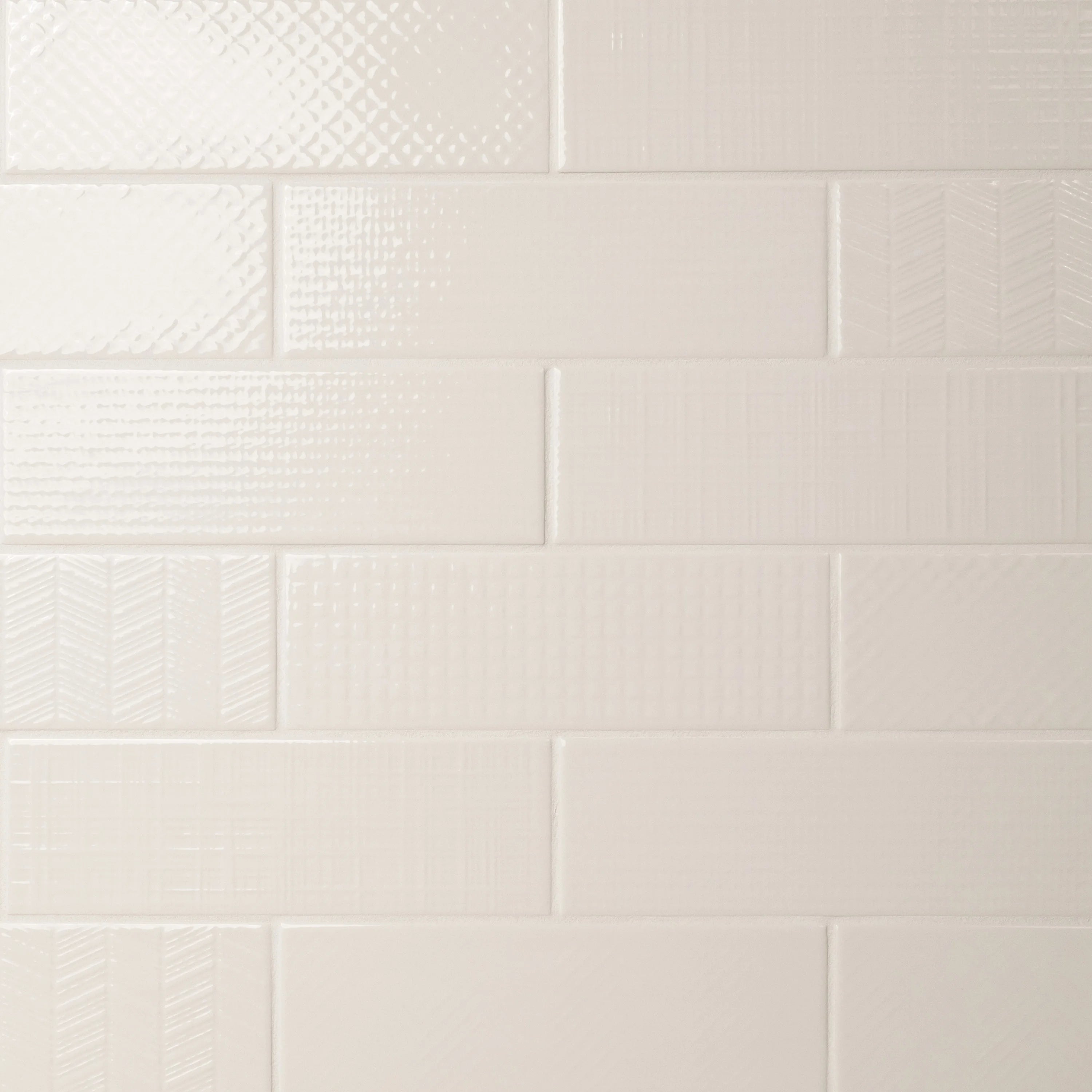 Urbano Crema 3D Mix 4x12 – Glossy Ceramic Tiles for Walls