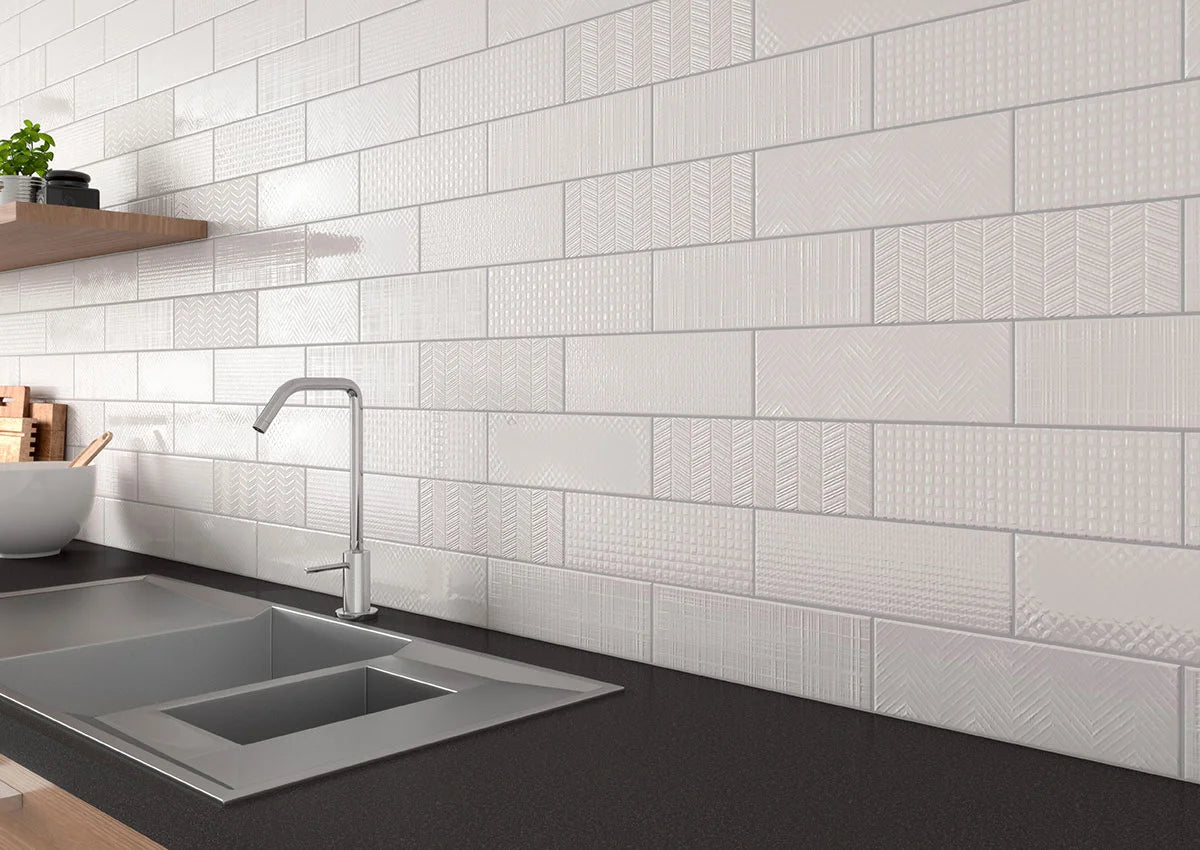 Urbano Dusk 3D Mix 4x12 Ceramic Tile – Glossy Finish for Sculpted Wall Accents & Backsplashes