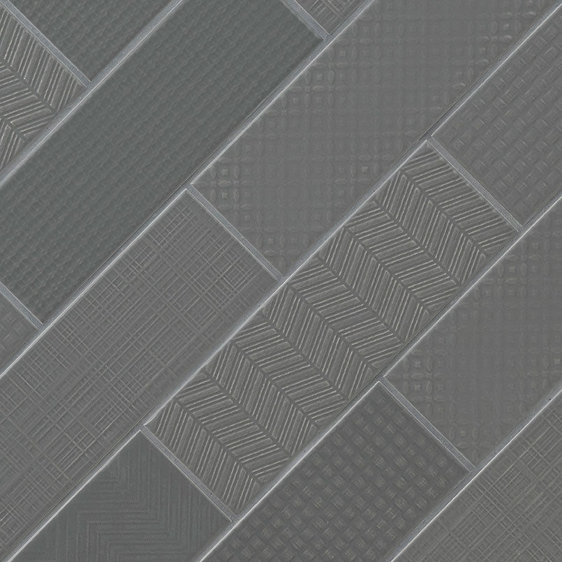 URBANO GRAPHITE 3D MIX TILE Glossy - 4x12BN