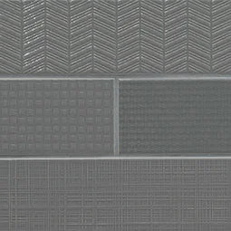 Urbano Graphite 3D Mix 4x12 Ceramic Tile – Glossy Finish for Dimensional Dark Backsplashes & Wall Features