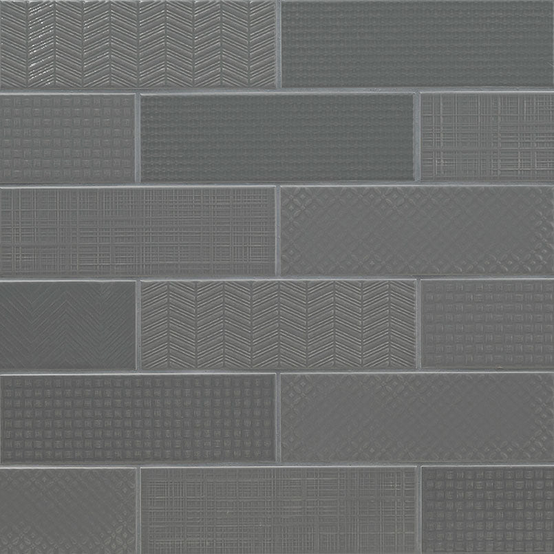 URBANO GRAPHITE 3D MIX TILE Glossy - 4x12BN