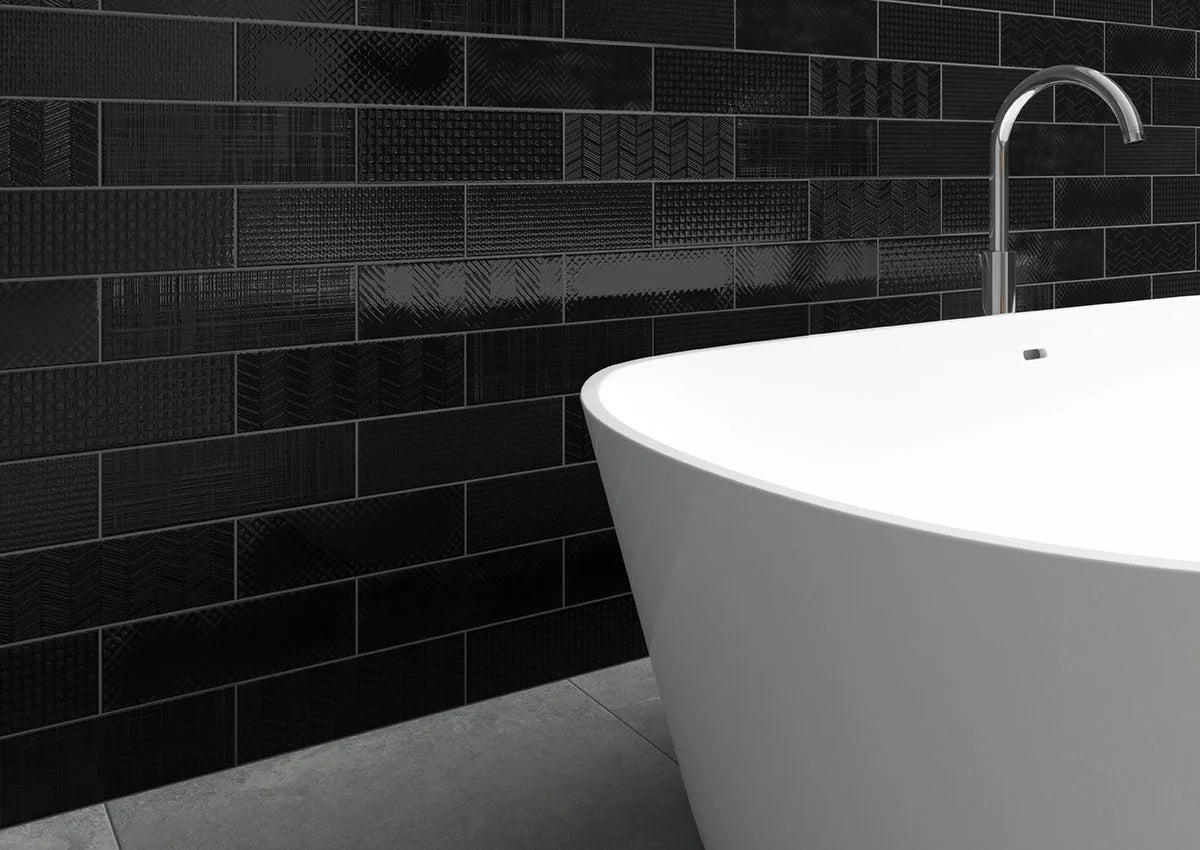 Urbano Ink 3D Mix 4x12 Ceramic Tile for Walls & Backsplashes