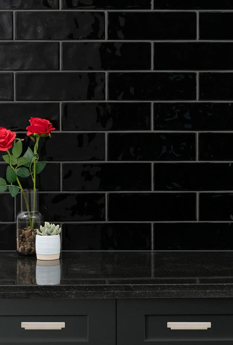Urbano Ink 4x12 Ceramic Tile – Glossy Finish for Sophisticated Navy Backsplashes & Bathroom Walls