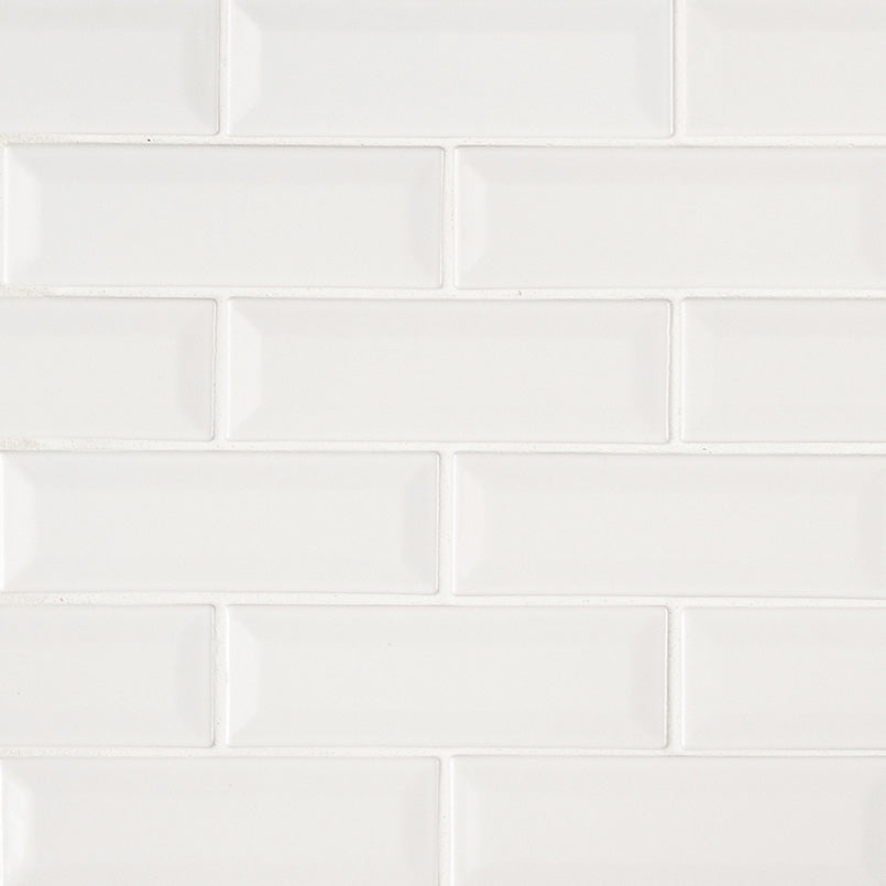 Whisper White Tile 2 x 6 Beveled