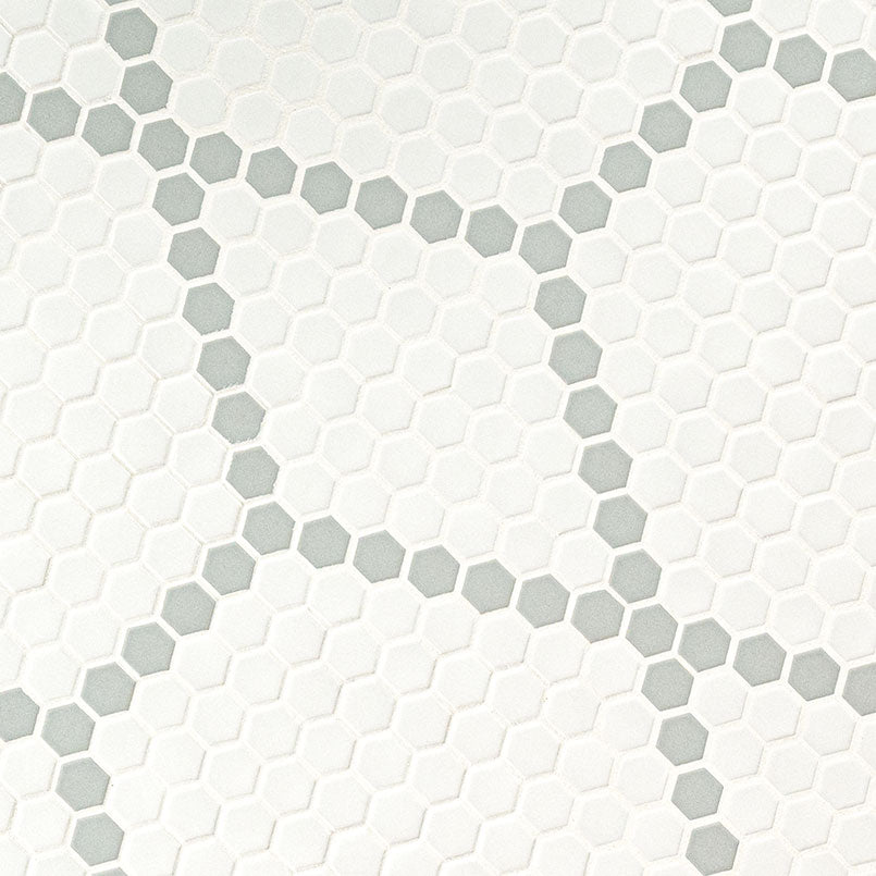 WHITE AND GRAY HIVE PATTERN MATTE Matte - 1" Hexagon
