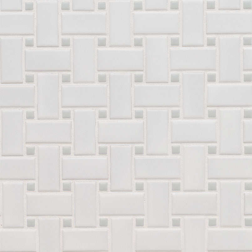 White And Gray Tile Basketweave