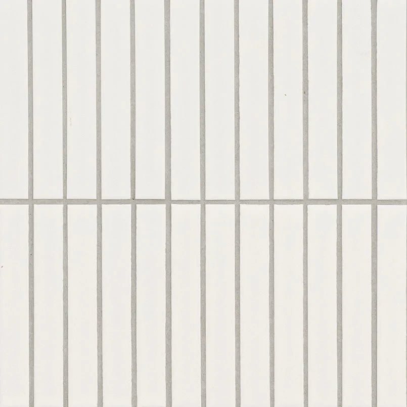White Matte 1x6 Stack Pattern Porcelain Tile