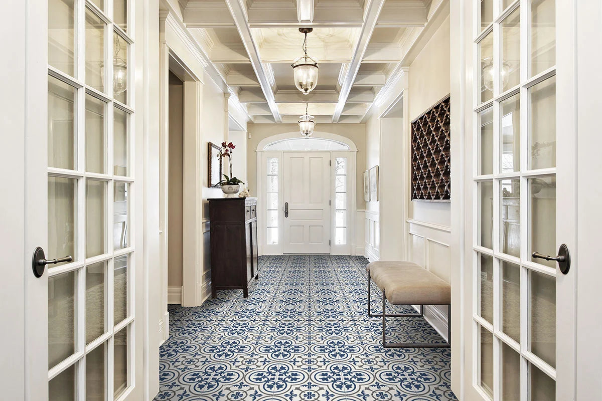 Zanzibar Encaustic Tile flooring in hallway
