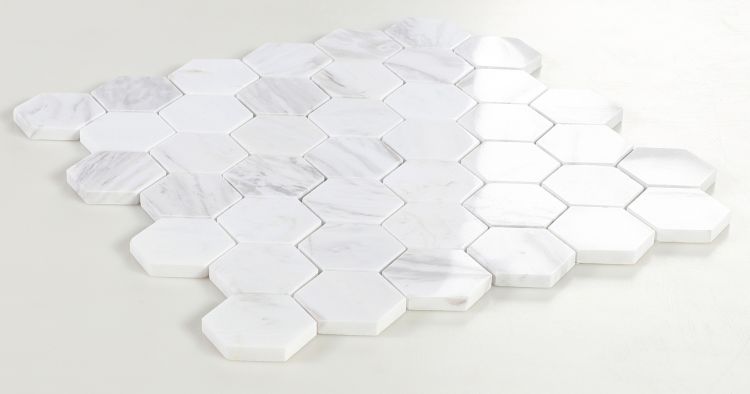 Hexagon White 2 x 2 11.75 x 11.75