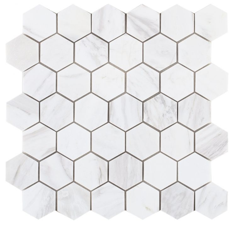 Hexagon White 2 x 2 11.75 x 11.75