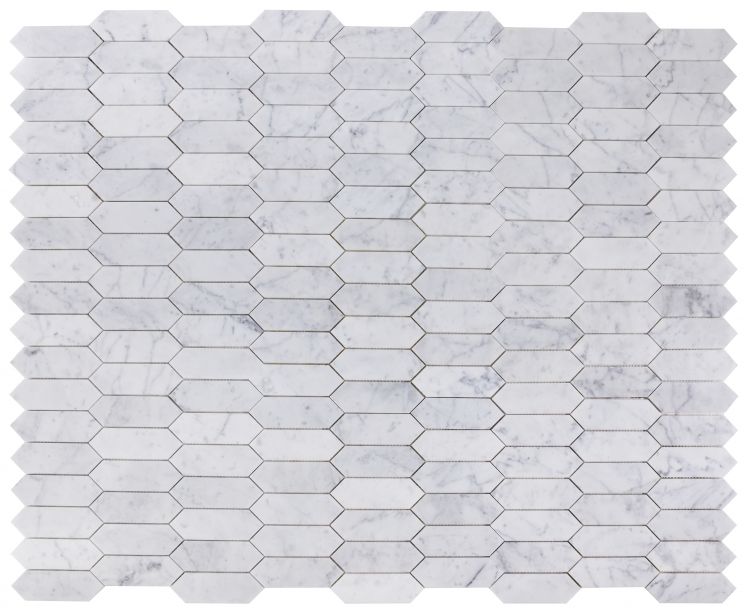 Elongated Hex Carrara Honed 11.75 x 15