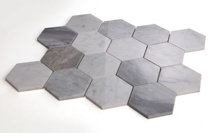 Hexagon City Grey 3 x 3 10.25 x 11.75