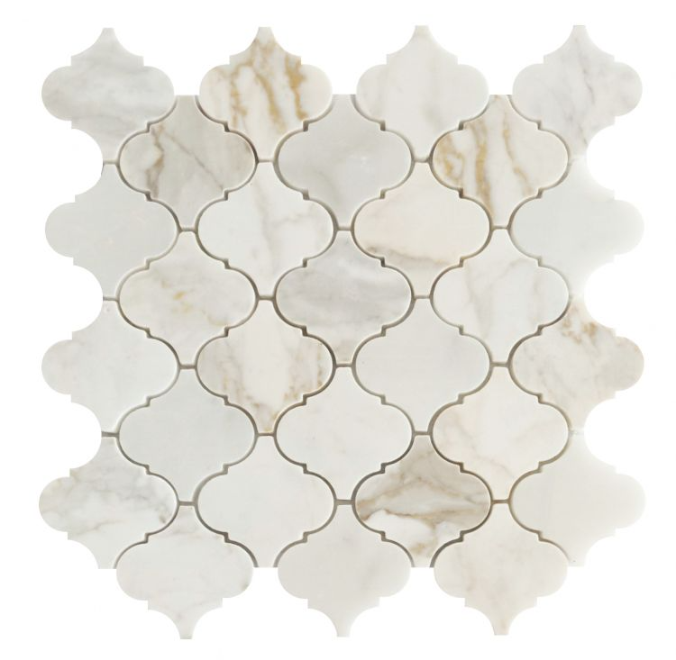 Calacatta Gold Marble Arabesque Tiles.