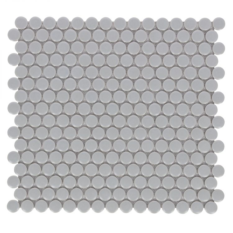 Penny Round City Grey Matte Tiles.