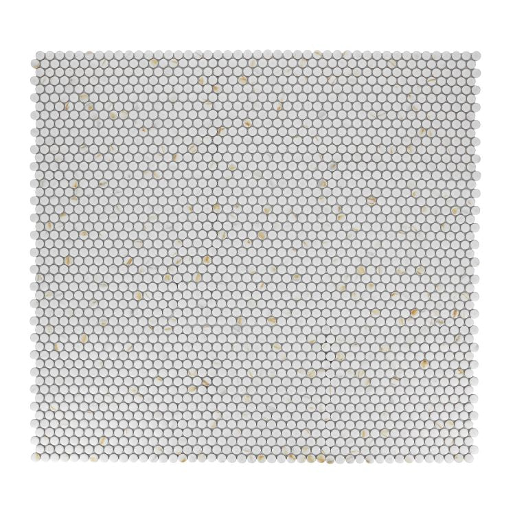 Penny Round Calacatta Matte (Porcelain) 11.5 x 12.25