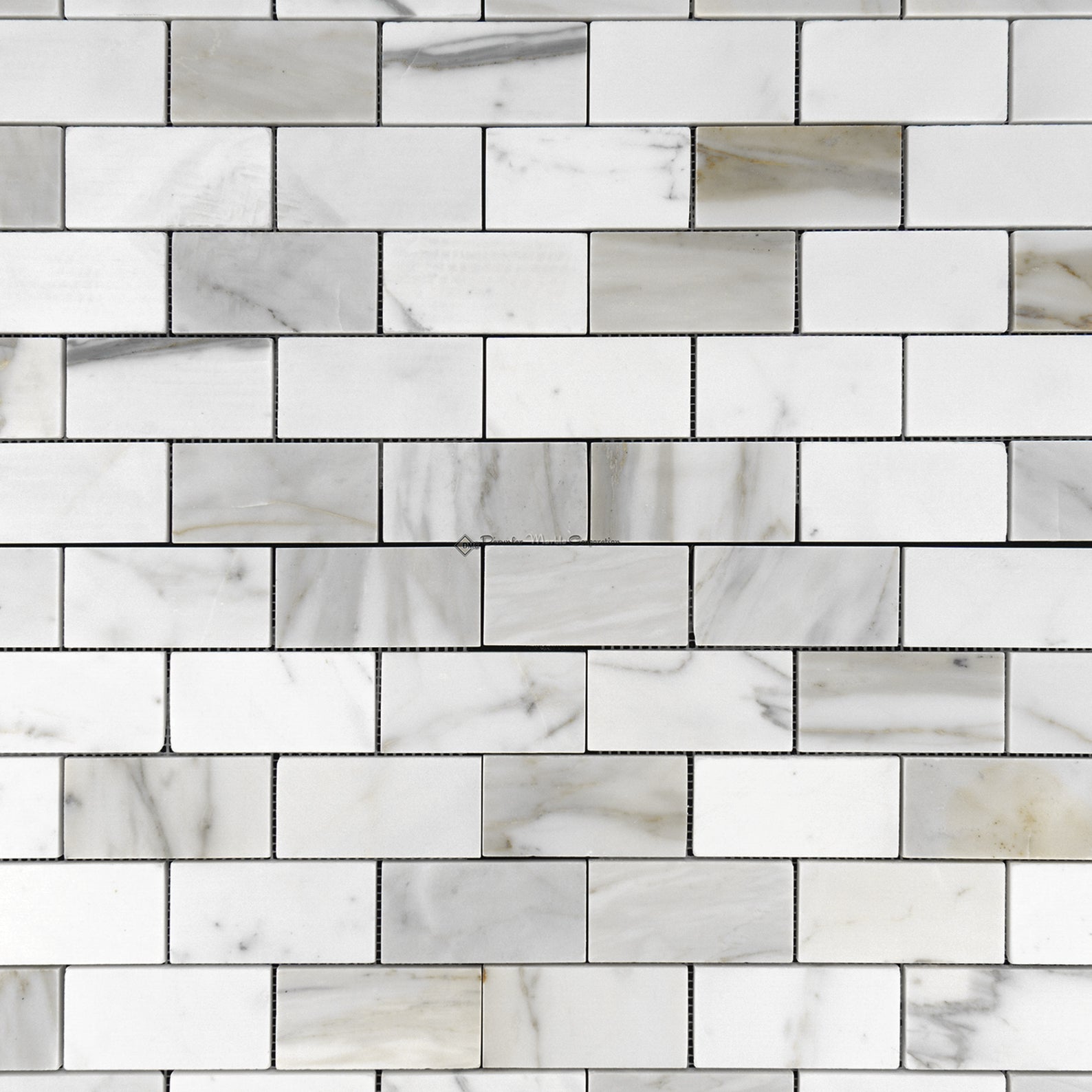 Calacatta Gold Marble Brick 2"x4" Mosaic