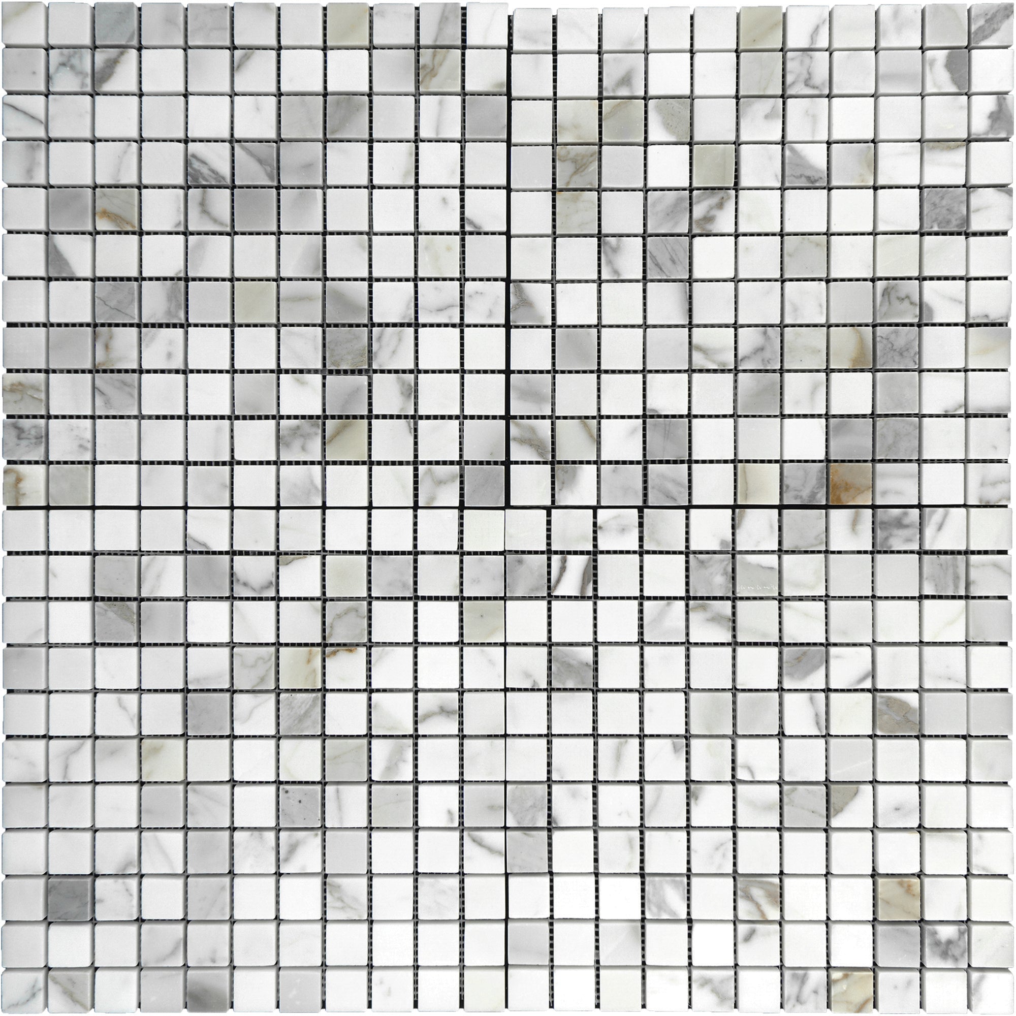 Calacatta Gold Marble Square 1"x1" Mosaic