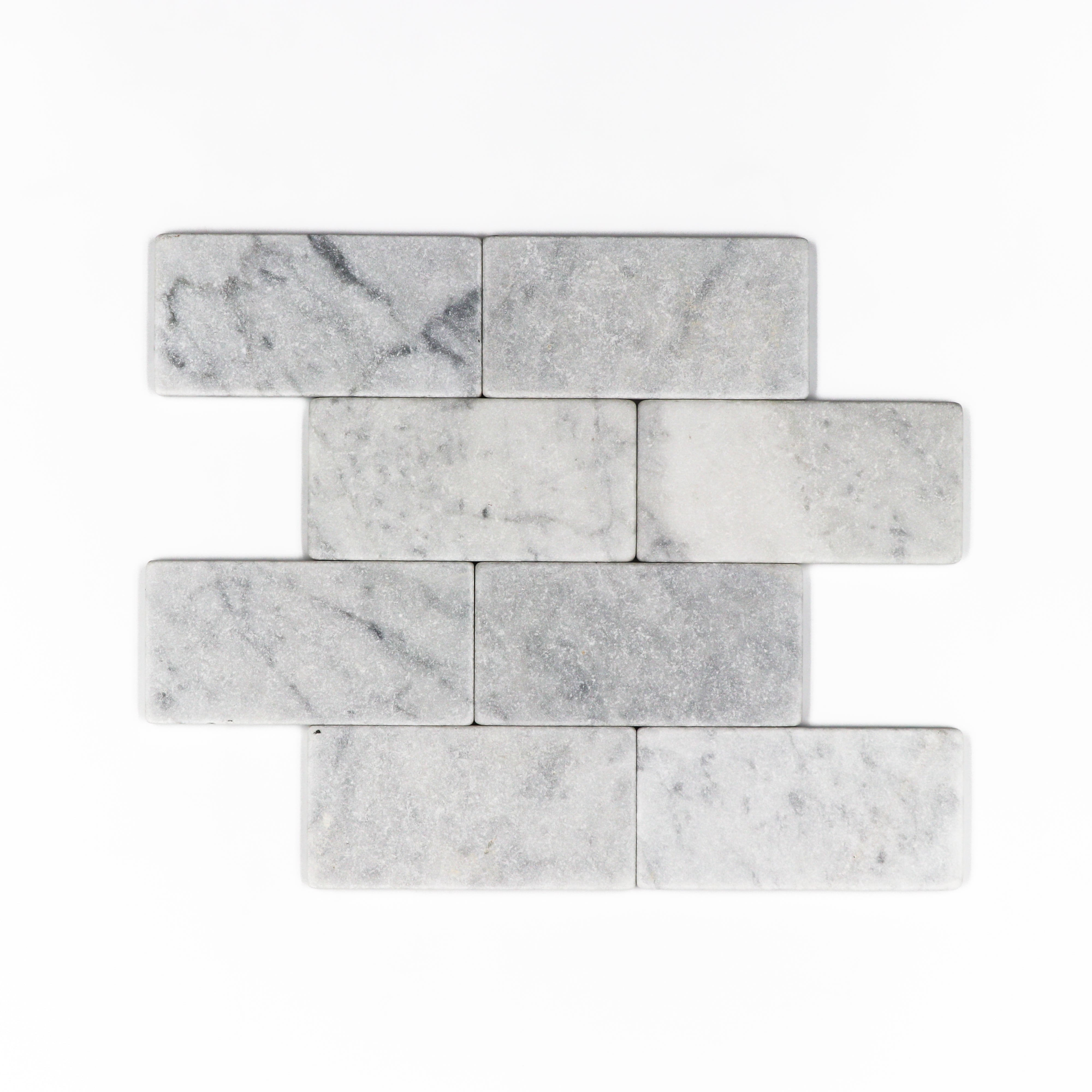 Carrara White Marble 3"x6" Tumbled Tile