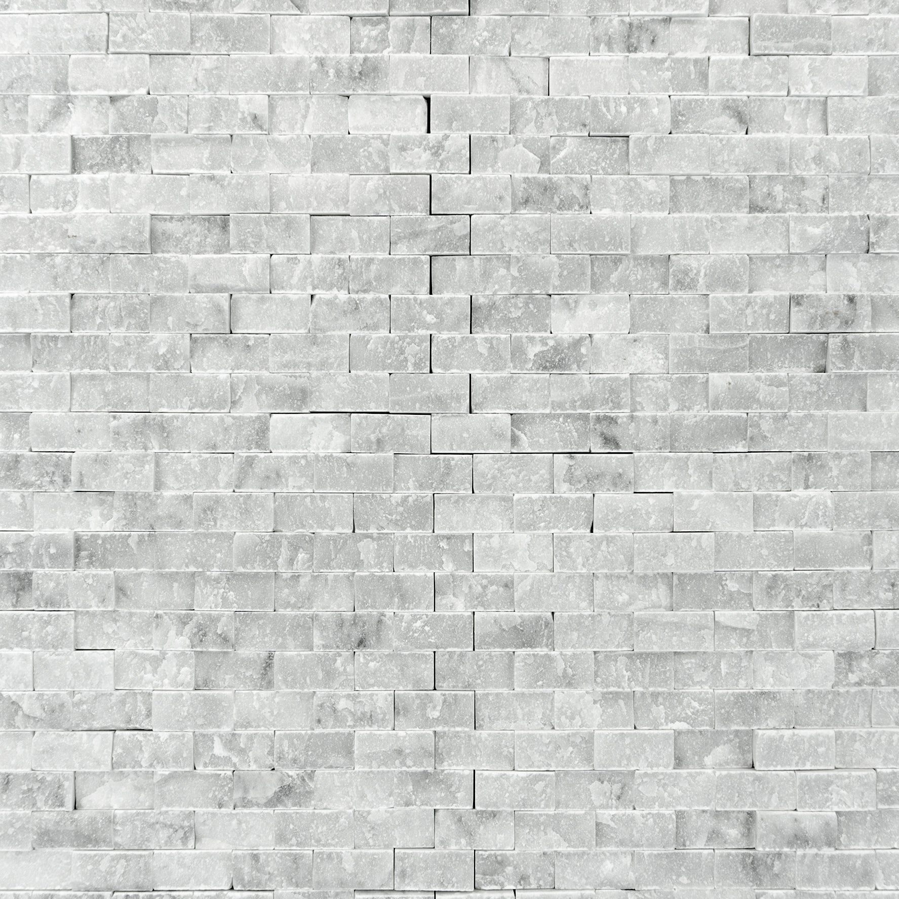 Carrara White Marble Brick 1"x2" Split-faced Mosaic
