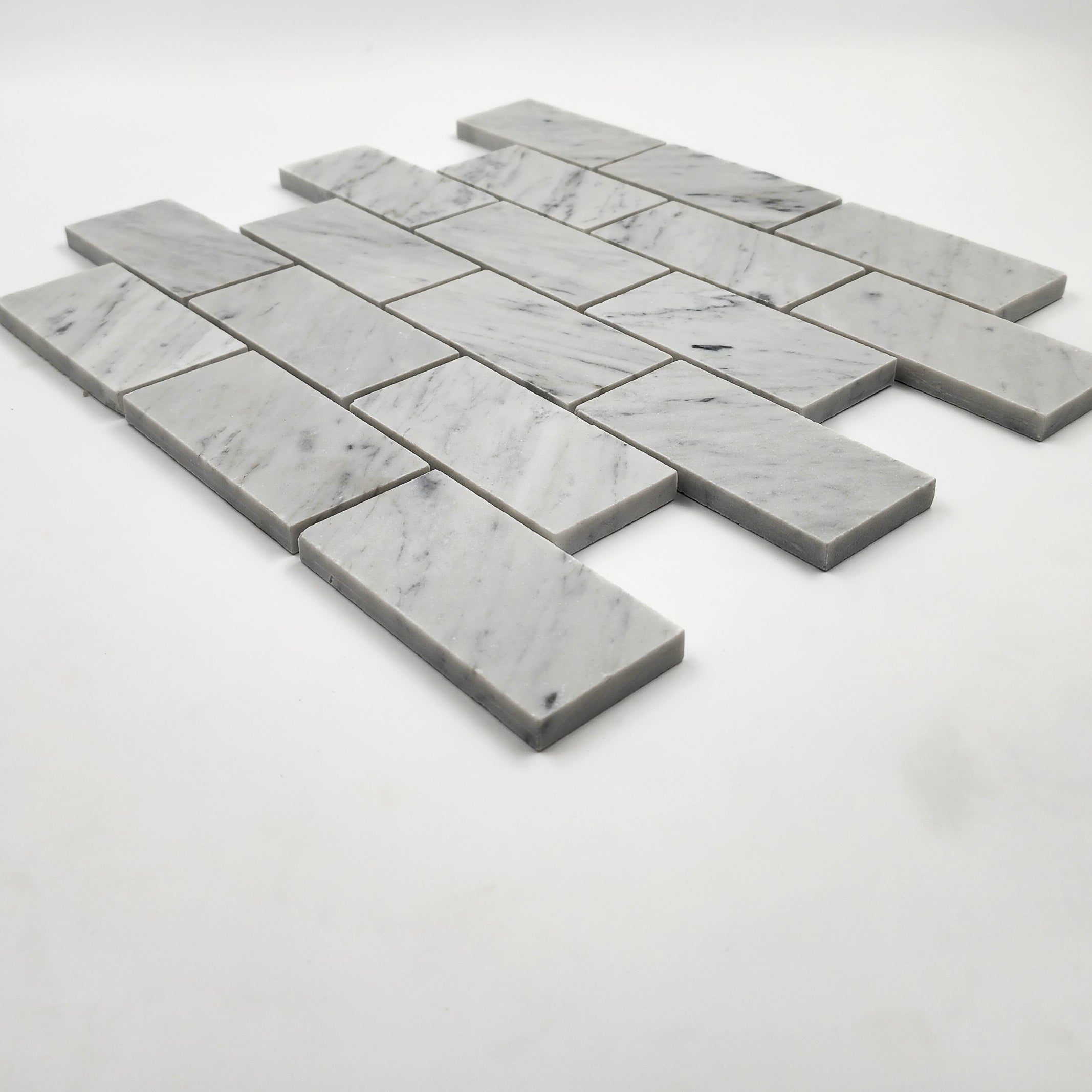 Carrara White Marble Brick 2"x4" Mosaic