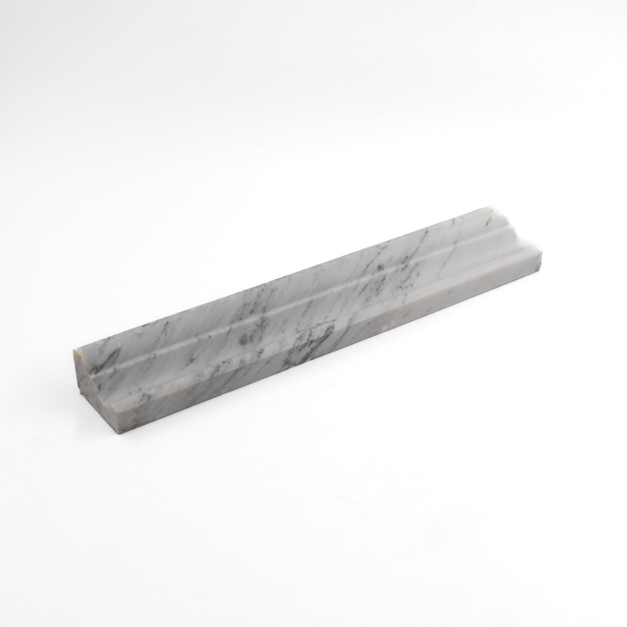 Carrara White Crown Angled Tiles.
