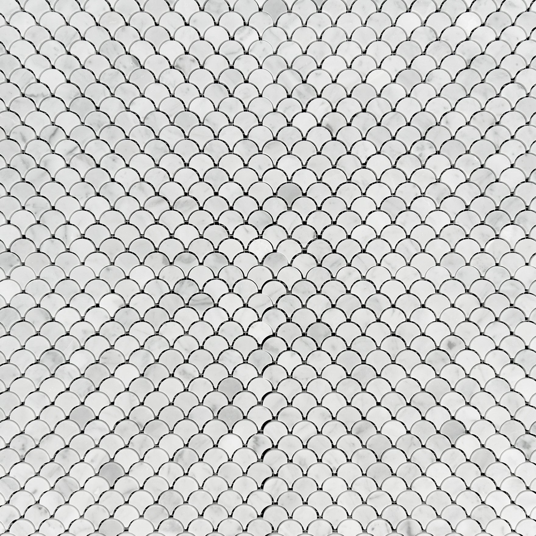 Carrara White Marble Fan Mosaic
