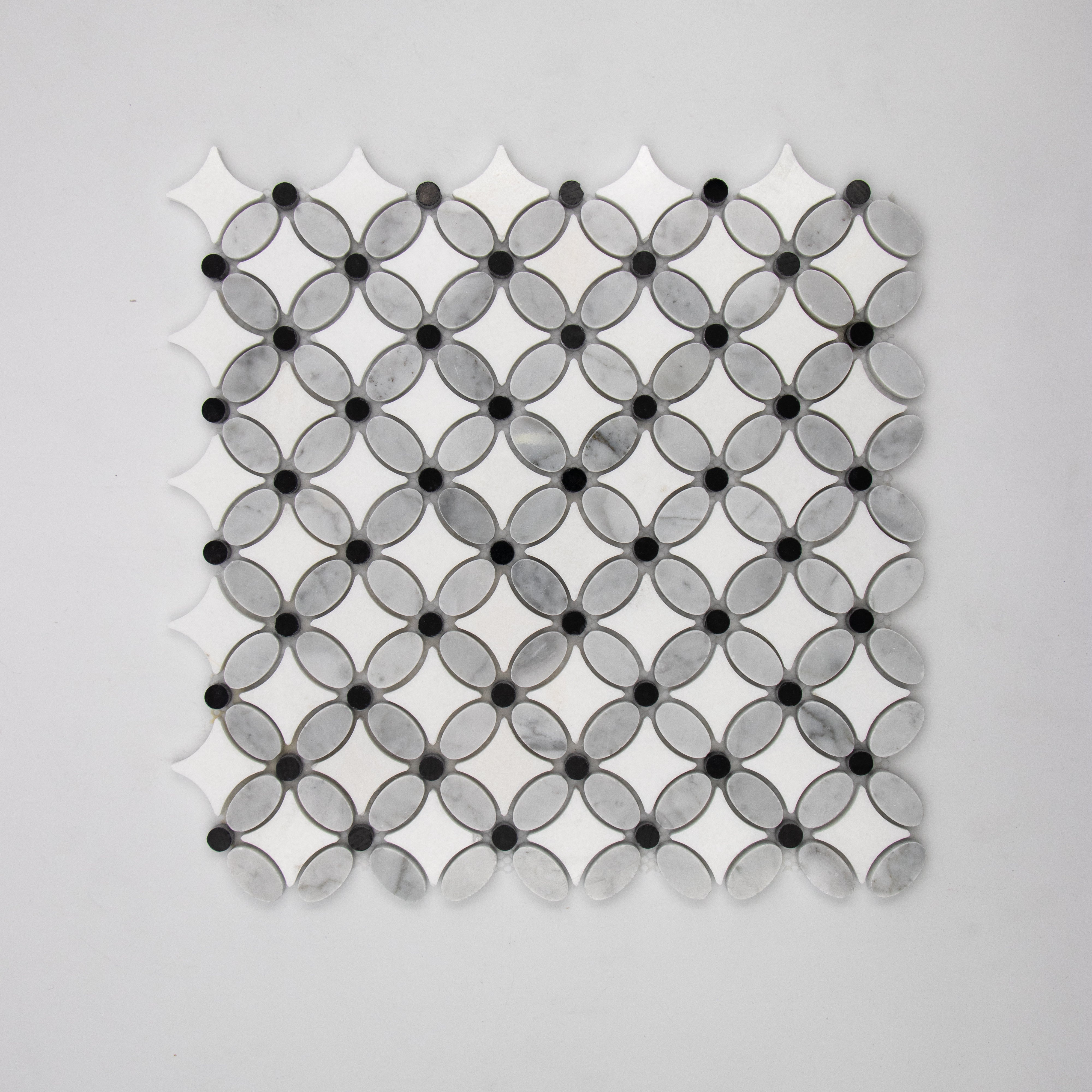 Carrara White Florida Flower Tiles.