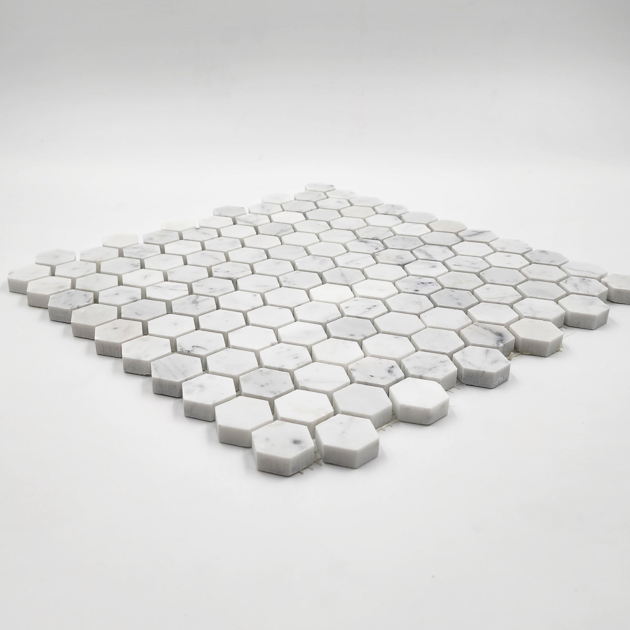 Carrara White Marble Hexagon 1" Mosaic