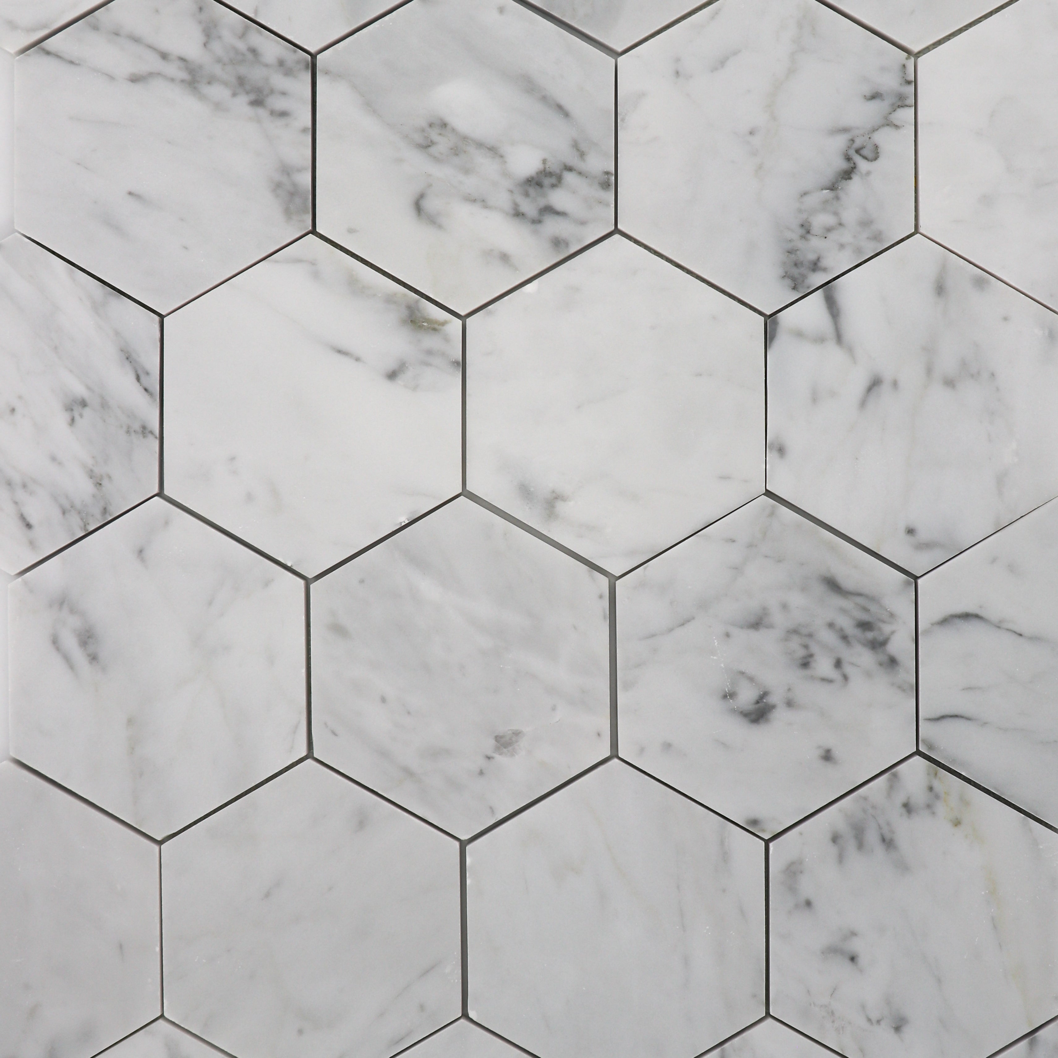 Carrara White Marble Hexagon 5" Mosaic