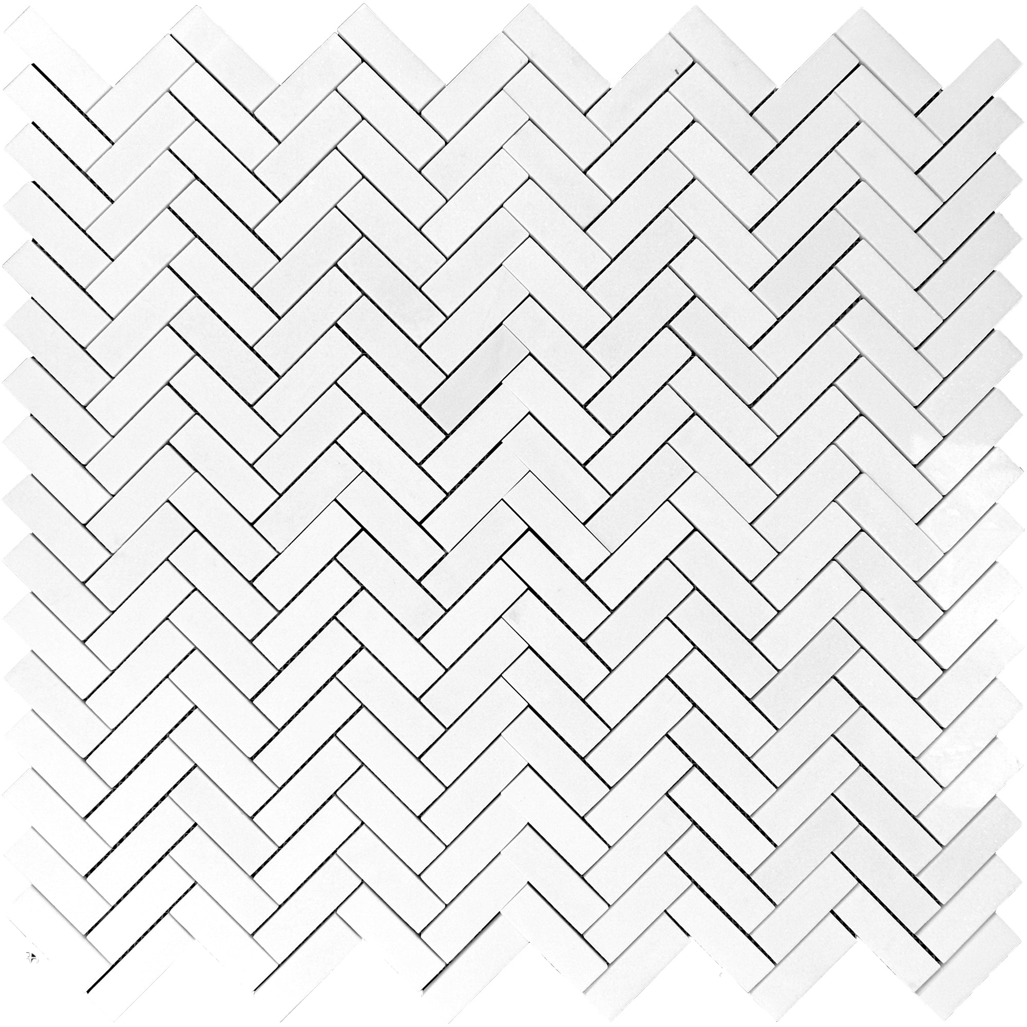 Thassos White Marble Herringbone 1"x3" Mosaic