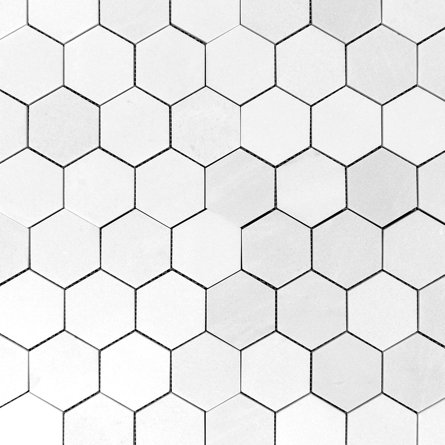 Thassos White Marble Hexagon 3" Mosaic