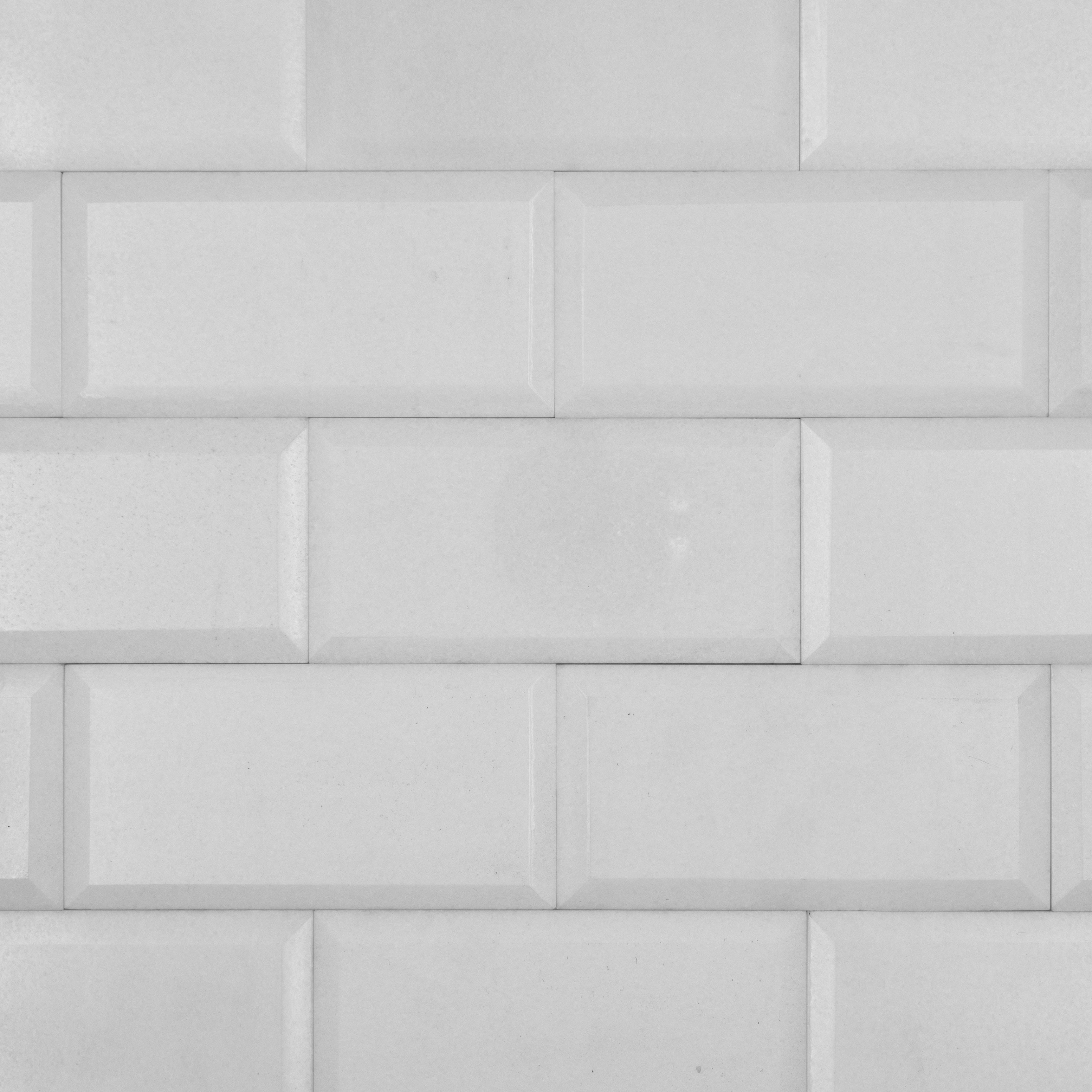 Thassos White Marble 3"x6" Deep Beveled Tile
