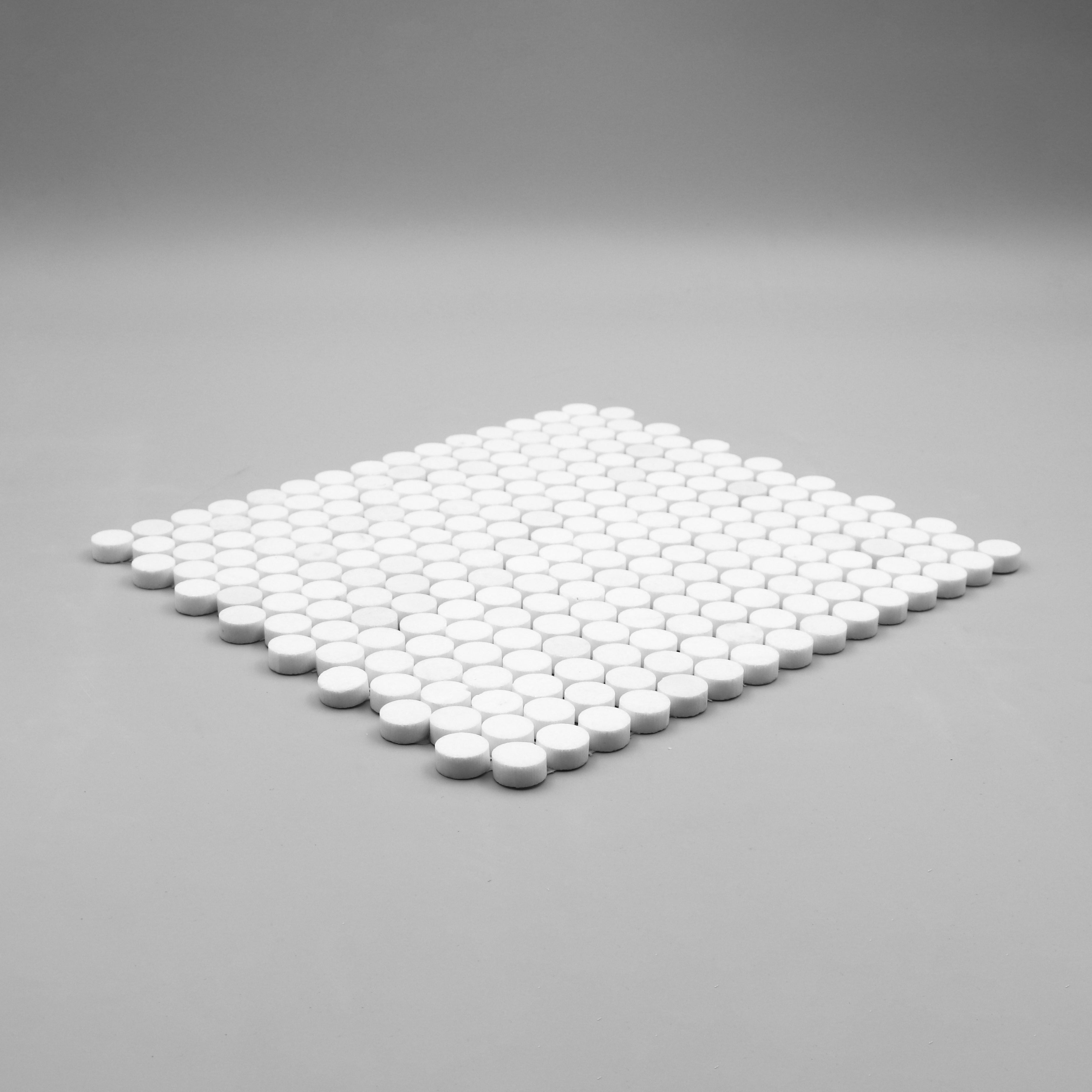 Thassos White Marble Penny Round Mosaic