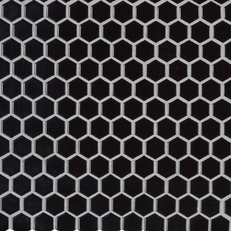 RETRO NERO 1" HEXAGON 6MM GLOSSY