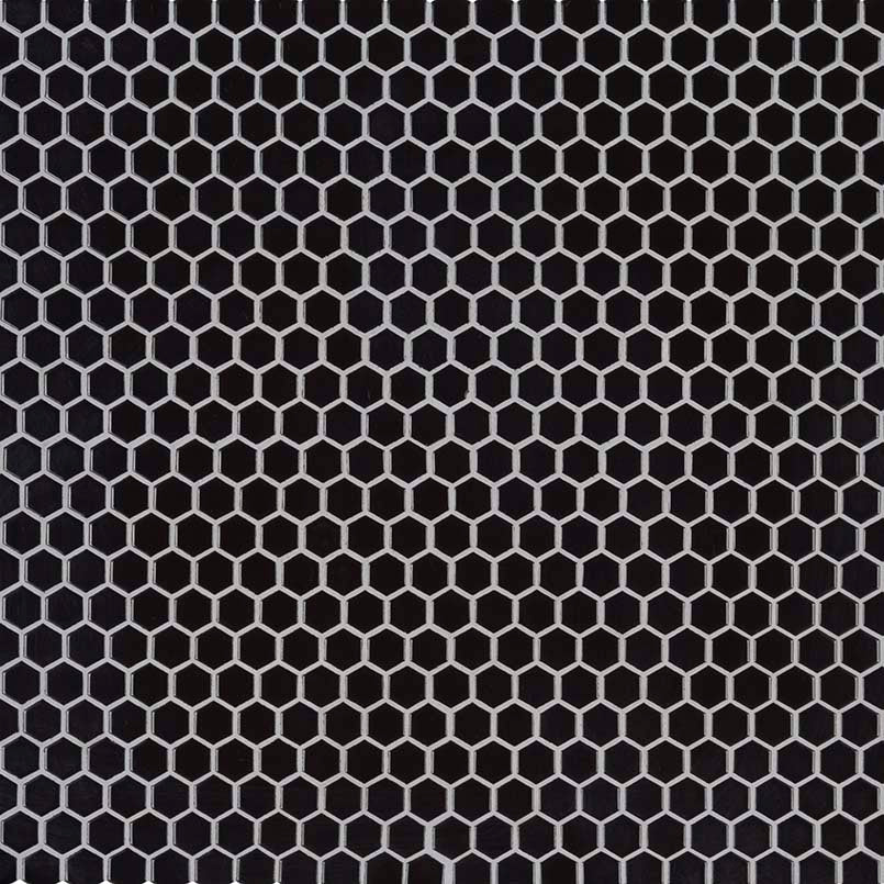RETRO NERO 1" HEXAGON 6MM GLOSSY